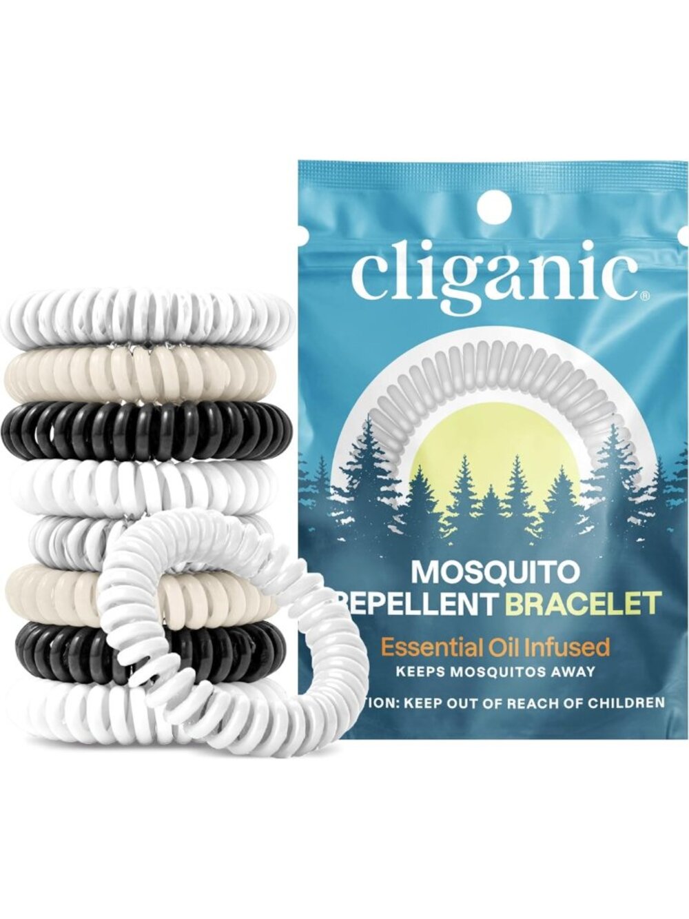 Natural Mosquito Repellent Bracelets for Kids & Adults - 20 Pack, Insect Defense